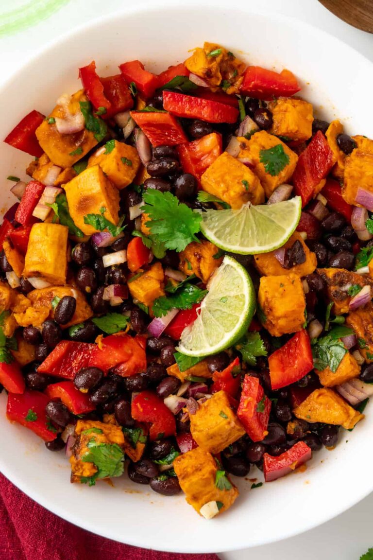 Salade de patates douces aux haricots noirs