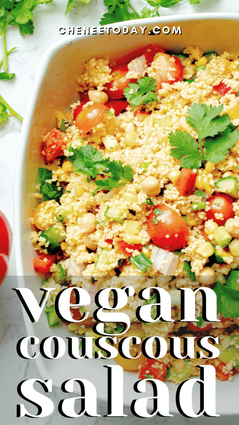 Salade de couscous végétalien aux pois chiches