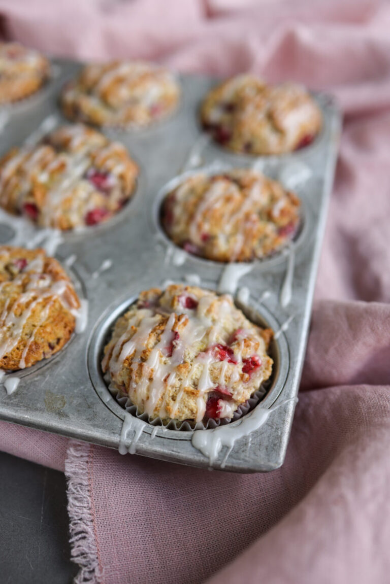 Muffins frais aux fraises et au citron