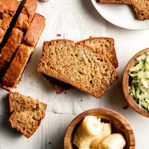 Pain aux bananes et aux courgettes facile sans gluten (sans produits laitiers)