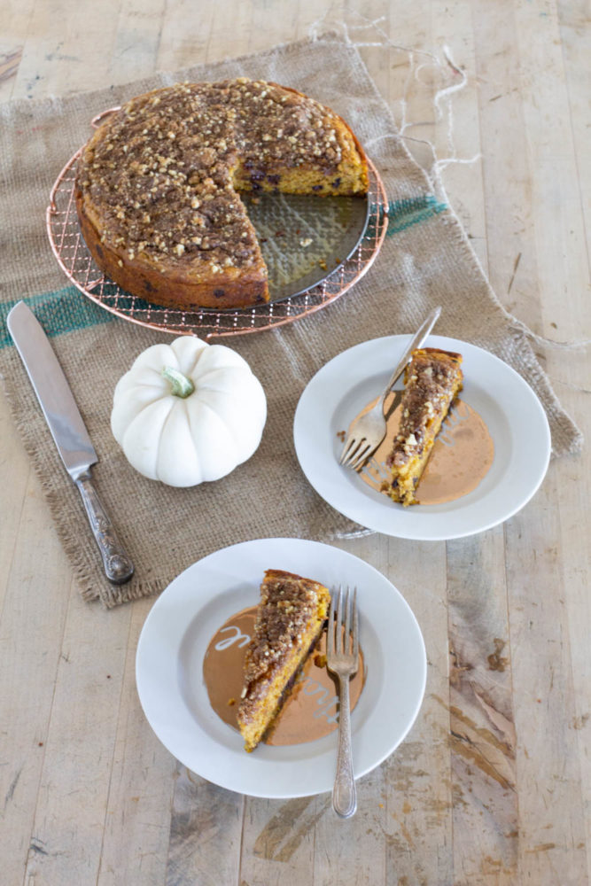 Gâteau au café aux pépites de chocolat et au babeurre à la citrouille