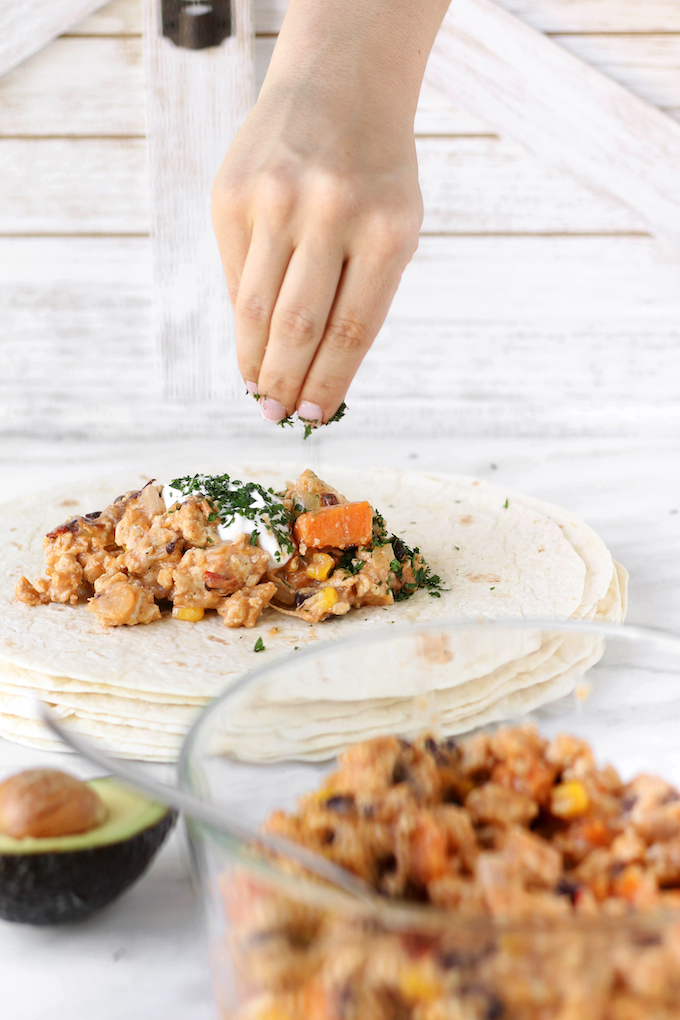 Burritos au poulet et chipotle pouvant être congelés