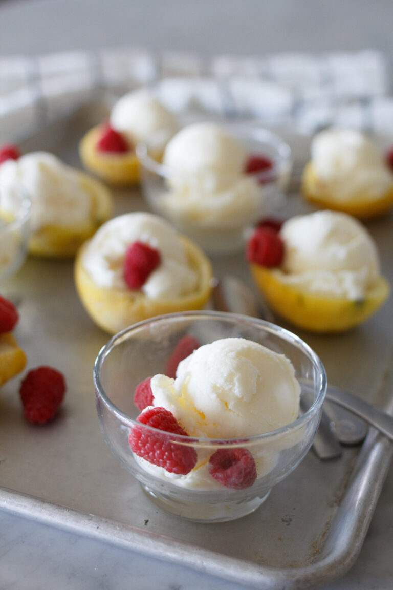 Crème glacée au citron frais sans brûlure