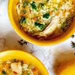 Poulet en pot instantané et soupe de riz